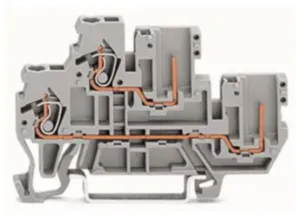 Двухуровневая клемма WAGO 870-102, 2 pin, 0.08мм²-2.5мм², 500В, 16А, (1 шт)