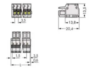 Гнездовой разъем WAGO 2734-110, 10 pin, 160В, 10А, CS: 3.5мм, (1 шт)
