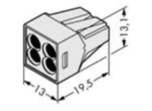 Клемма распределительной коробки WAGO 773-494, 1 pin, 0.75мм²-2.5мм², 24А, (1 шт)