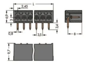 Контактный разъем WAGO 714-176, 16 pin, 160В, 8А, CS: 3.5мм, (1 шт)