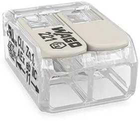 Соединительная клемма COMPACT WAGO 221-682, 2 pin, 0.5мм²-6.0мм², 37А, (1 шт)