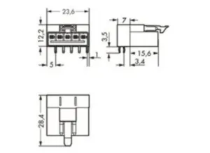 Штекер WAGO 890-815/011-000, 5 pin, 250В, 13А, (1 шт)