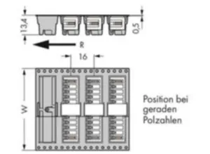Контактный разъем WAGO 734-144/105-604/997-408, 14 pin, 160В, 10А, CS: 3.5мм, (1 шт)