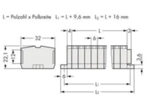 Клеммная колодка WAGO 264-138, 8 pin, 0.08мм²-2.5мм², 690В, 23А, (1 шт)