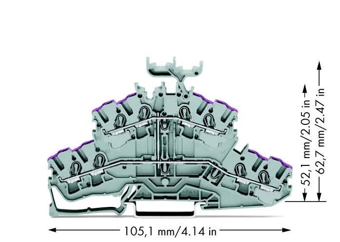 Двухуровневая клемма WAGO 2002-2438, 8 pin, 0.25мм² - 4мм², 500В, 24А, конф: L, (50 шт)