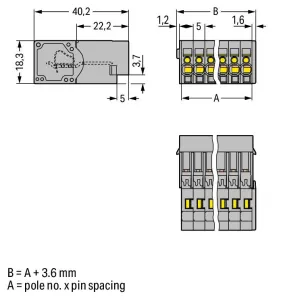 Штекер WAGO 769-615, 15 pin, 0.08мм²-4.0мм², 500В, 32А, CS: 5мм, (1 шт)