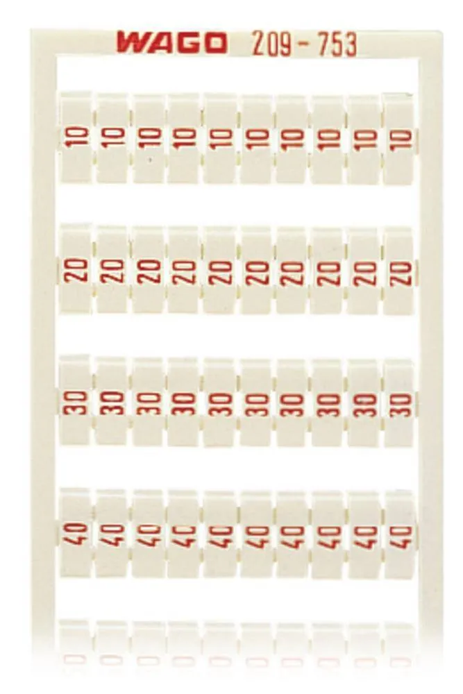 Этикетка WAGO 209-753, Оттиск: 10;20;30;40;50, (5 шт)