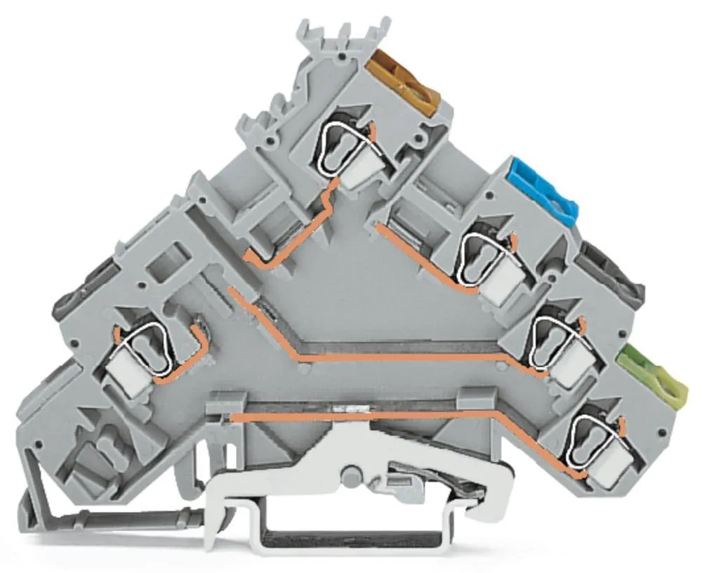 Клемма бесконтактного переключателя WAGO 280-571, 5 pin, 0.08мм² - 2.50мм², 250В, 6А, конф: L, (50 шт)