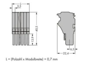 Внутренний разъём WAGO 2020-105, 5 pin, 0.14мм²-1.5мм², 500В, 13.5А, (1 шт)