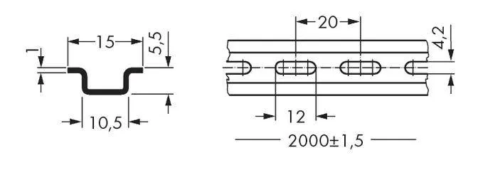 Стальная рейка WAGO 210-111, (1 шт)