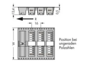 Контактный разъем WAGO 734-144/105-604/997-408, 14 pin, 160В, 10А, CS: 3.5мм, (1 шт)