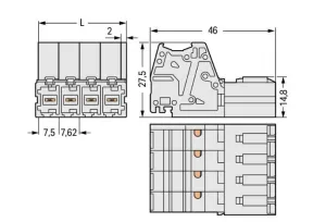 Штекер WAGO 831-3205/000-9034, 5 pin, 0.5мм²-10мм², 1000В, 41А, CS: 7.62мм, (1 шт)