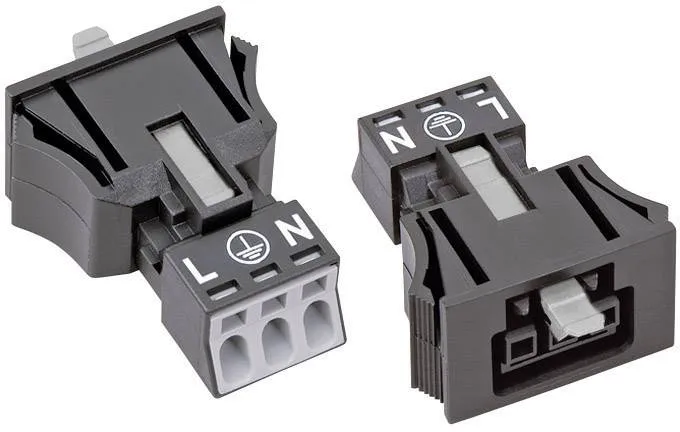 Разъем питания сети WAGO 890-703, 2 pin, 0.25мм² - 1.5мм², 250В, 16А, (1 шт)
