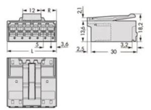 Внутренний разъём WAGO 2092-1524/002-000, 4 pin, 0.2мм²-2.5мм², 320В, 15А, CS: 5мм, (1 шт)