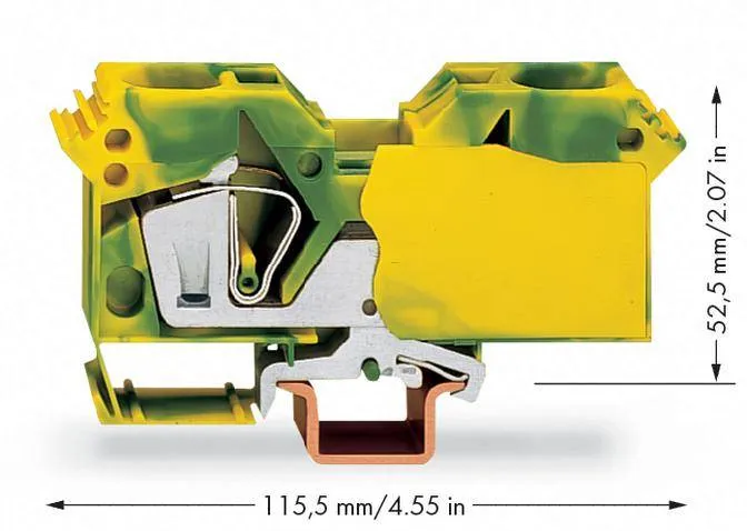 PG клемма WAGO 285-607, 2 pin, 6мм² - 35мм², конф: Terre, (15 шт)