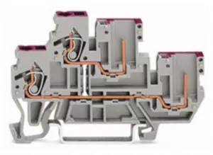 Двухуровневый клеммный блок WAGO 870-108, 1 pin, 0.08мм²-2.5мм², 500В, 16А, (1 шт)