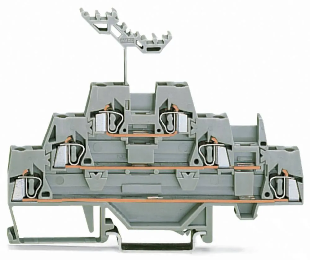 Трехуровневая клемма WAGO 280-549, 6 pin, 0.08мм² - 2.50мм², 500В, 20А, конф: L, (40 шт)