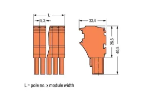 Внутренний разъём WAGO 2022-115/000-012, 15 pin, 0.75мм²-4.0мм², 690В, 24А, CS: 5.2мм, (1 шт)