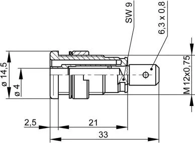 Безопасное гнездо SKS Hirschmann 935980855, SEB 2620 F6,3 Ni, Ø 4мм, 1000В, 32А, желтый, (1 шт)