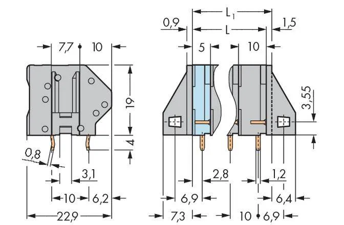 Быстроразъемная клемма WAGO 745-202, 2 pin, 0.08мм² - 4.00мм², 1000В, CS: 10мм, (160 шт)