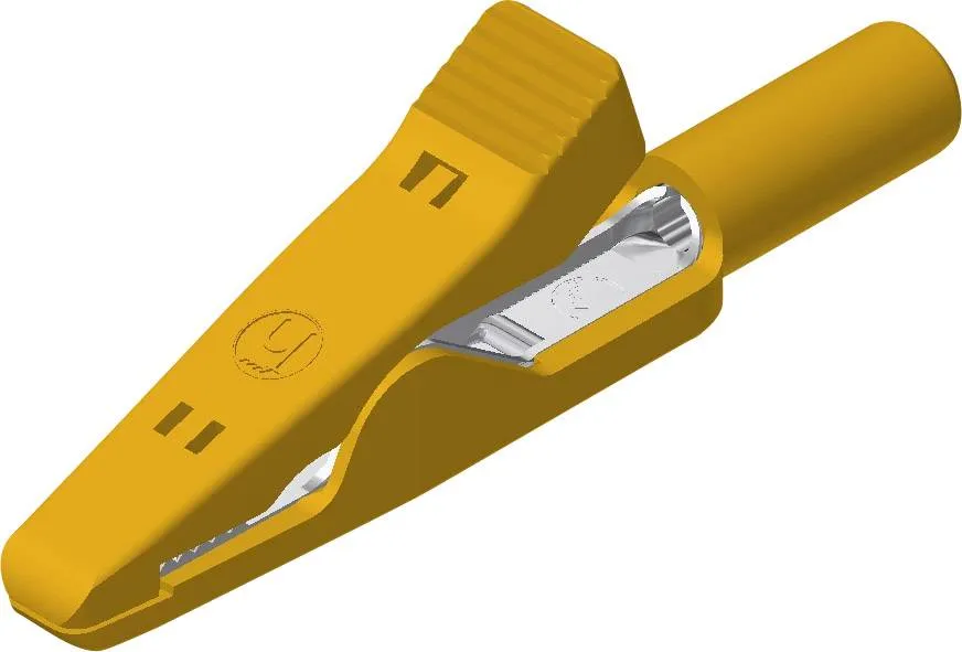 Зажим типа "крокодил" SKS Hirschmann MA 1, 2 мм, CAT I, желтый : 1 шт.