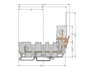 Клемма WAGO 769-214, 1 pin, 0.08мм²-4.0мм², 500В, 32А, (1 шт)