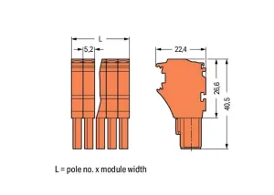 Внутренний разъём WAGO 2022-110/000-012, 10 pin, 0.75мм²-4.0мм², 690В, 24А, CS: 5.2мм, (1 шт)
