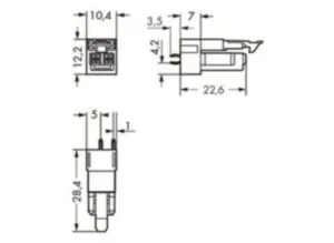 Гнездо WAGO 890-802, 2 pin, 250В, 16А, (1 шт)