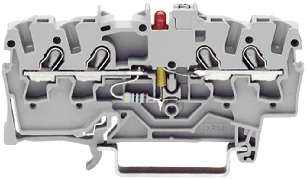 Светодиодная клемма WAGO 2001-1421/1000-413, 4 pin, 0.25мм² - 2.50мм², 24В, 25мА, конф: L, (1 шт)