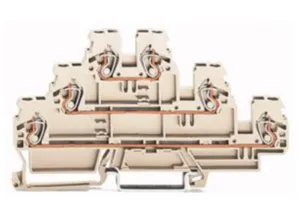 Трехуровневая клеммная колодка WAGO 870-951, 3 pin, 0.2мм²-2.5мм², 420В, 24А, (1 шт)
