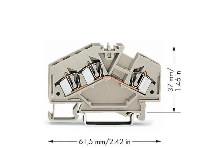 Клемма WAGO 281-998, 3 pin, 0.08мм² - 4мм², 550В, 30А, конф: L, (100 шт)
