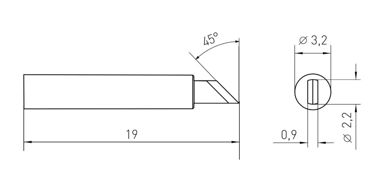 Паяльное жало Weller T0054462199N RTM 030 K MS