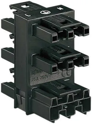 Сетевой распределитель WAGO 770-608, 2 pin, 250В, вилка, 5 x розетка, (1 шт)