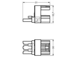 H-распределитель WAGO 770-683, 3 pin, 250В, 25А, (1 шт)