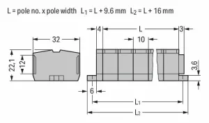 Клеммная колодка WAGO 264-207, 7 pin, 0.08мм²-2.5мм², 800В, 24А, (1 шт)