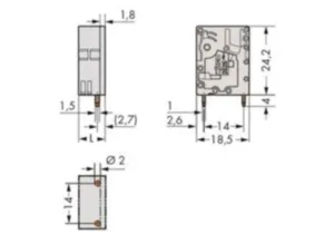 Клемма печатной платы WAGO 2626-3101, 1 pin, 0.2мм²-10мм², 1000В, 48А, CS: 7.5мм, (1 шт)