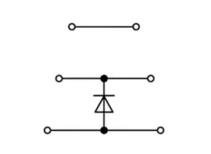 Трехуровневая диодная клемма WAGO 870-590/281-675, 2 pin, 0.08мм²-2.5мм², 250В, 0.5А, (1 шт)