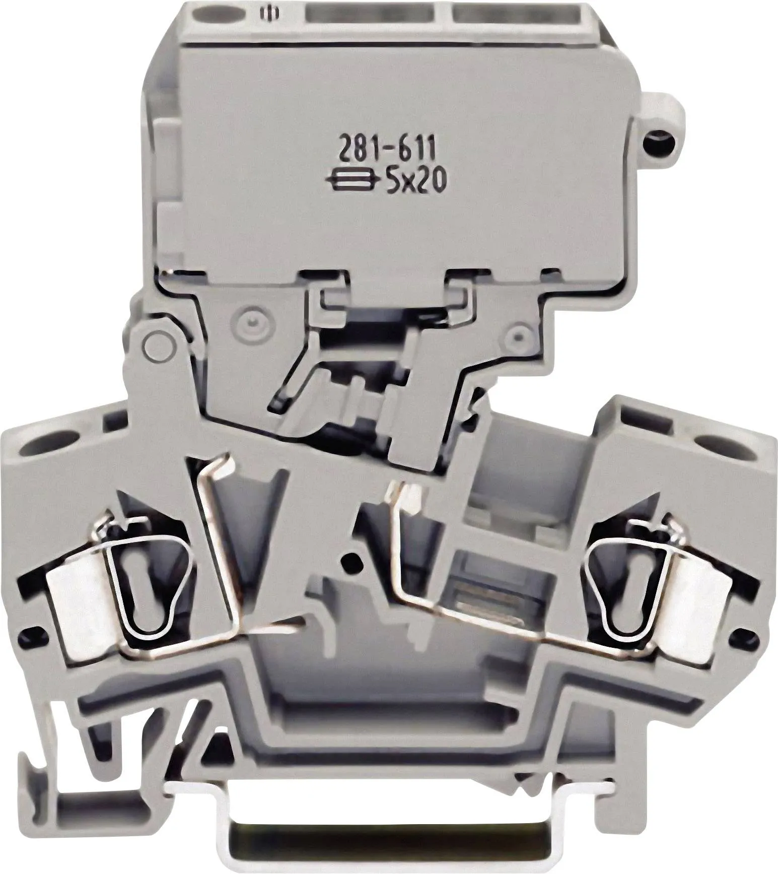 Клемма предохранителя WAGO 281-611, 2 pin, 0.08мм² - 4мм², 800В, 10А, конф: L, (1 шт)