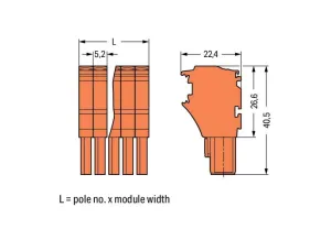 Внутренний разъём WAGO 2022-108/000-012, 8 pin, 0.75мм²-4.0мм², 690В, 24А, CS: 5.2мм, (1 шт)