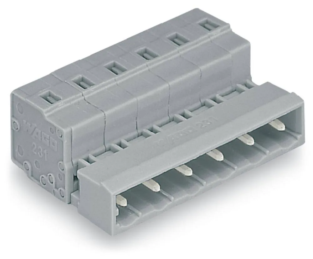 Штифтовая планка WAGO 731-606, 6 pin, 0.08мм² - 2.50мм², 630В, 12А, CS: 7.50мм, (50 шт)