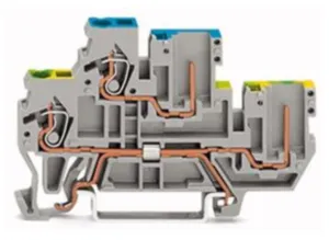 Двухуровневая клемма WAGO 870-127, 2 pin, 0.08мм²-2.5мм², 500В, 16А, (1 шт)