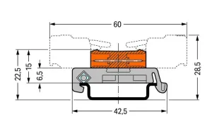 Двойной контактный разъем WAGO 232-553/007-000, 23 pin, 320В, 12А, CS: 5.08мм, (1 шт)