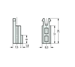 Блокировочная крышка WAGO 831-321, (1 шт)