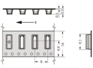Клемма печатной платы WAGO 2065-101/998-403, 1 pin, 0.2мм²-0.75мм², 4000В, 9А, CS: 6мм, (1 шт)