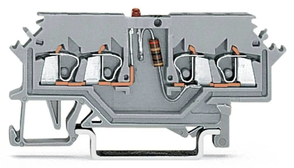 Светодиодная клемма WAGO 279-624/281-413, 4 pin, 0.08мм² - 1.50мм², 24В, 25мА, конф: L, (100 шт)