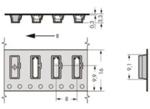 Клемма печатной платы WAGO 2065-100/998-403, 1 pin, 0.2мм²-0.75мм², 4000В, 9А, CS: 6.5мм, (1 шт)
