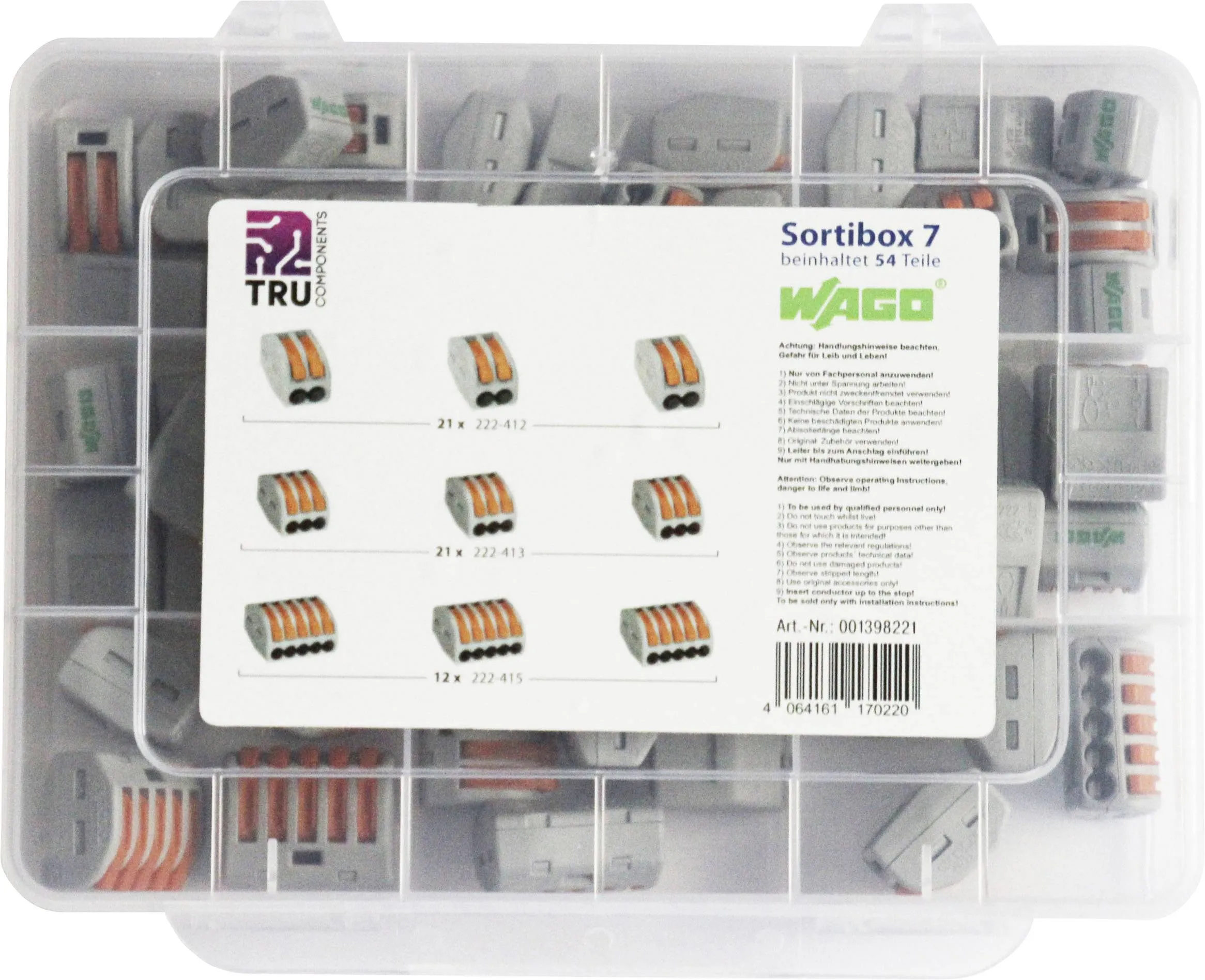 Соеденительня клемма (набор) WAGO WA-741-744, 0.08мм² - 2.5мм², (54 шт)