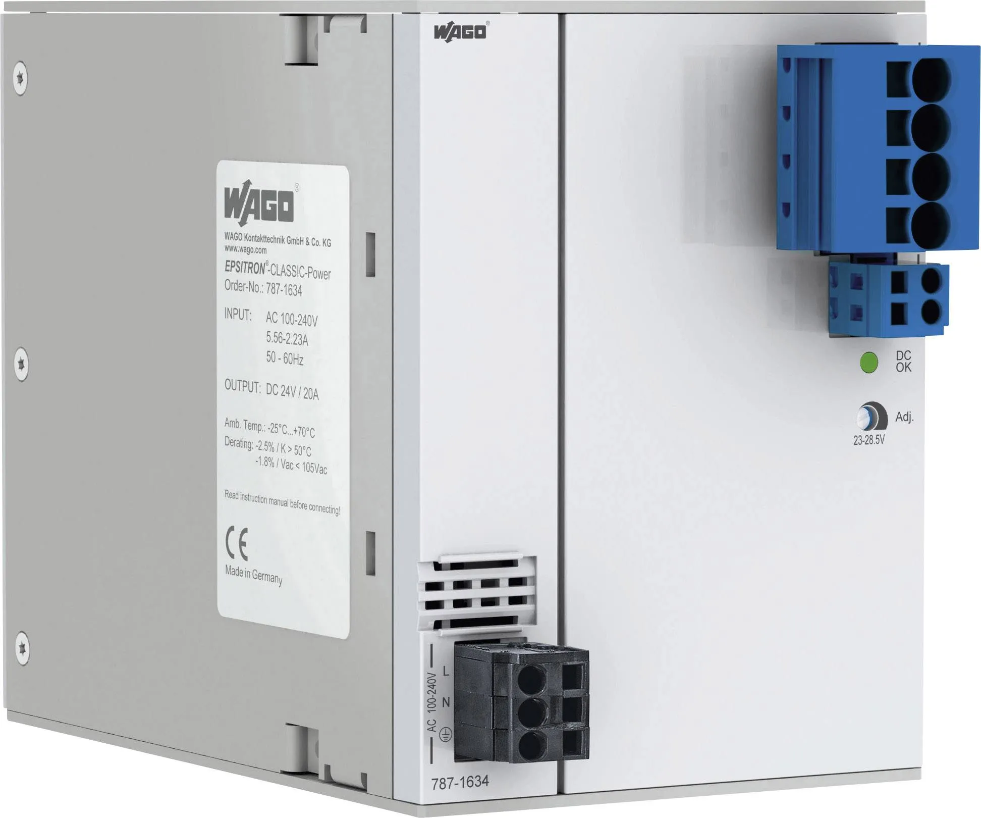 Блок питания на DIN-рейке WAGO 787-1634 