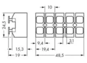 Соединительная клемма WAGO 272-304, 4 pin, 2.5мм², 18А, (1 шт)
