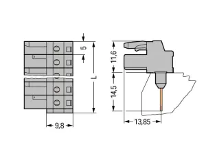 Внутренний разъём WAGO 232-249/005-000, (1 шт)